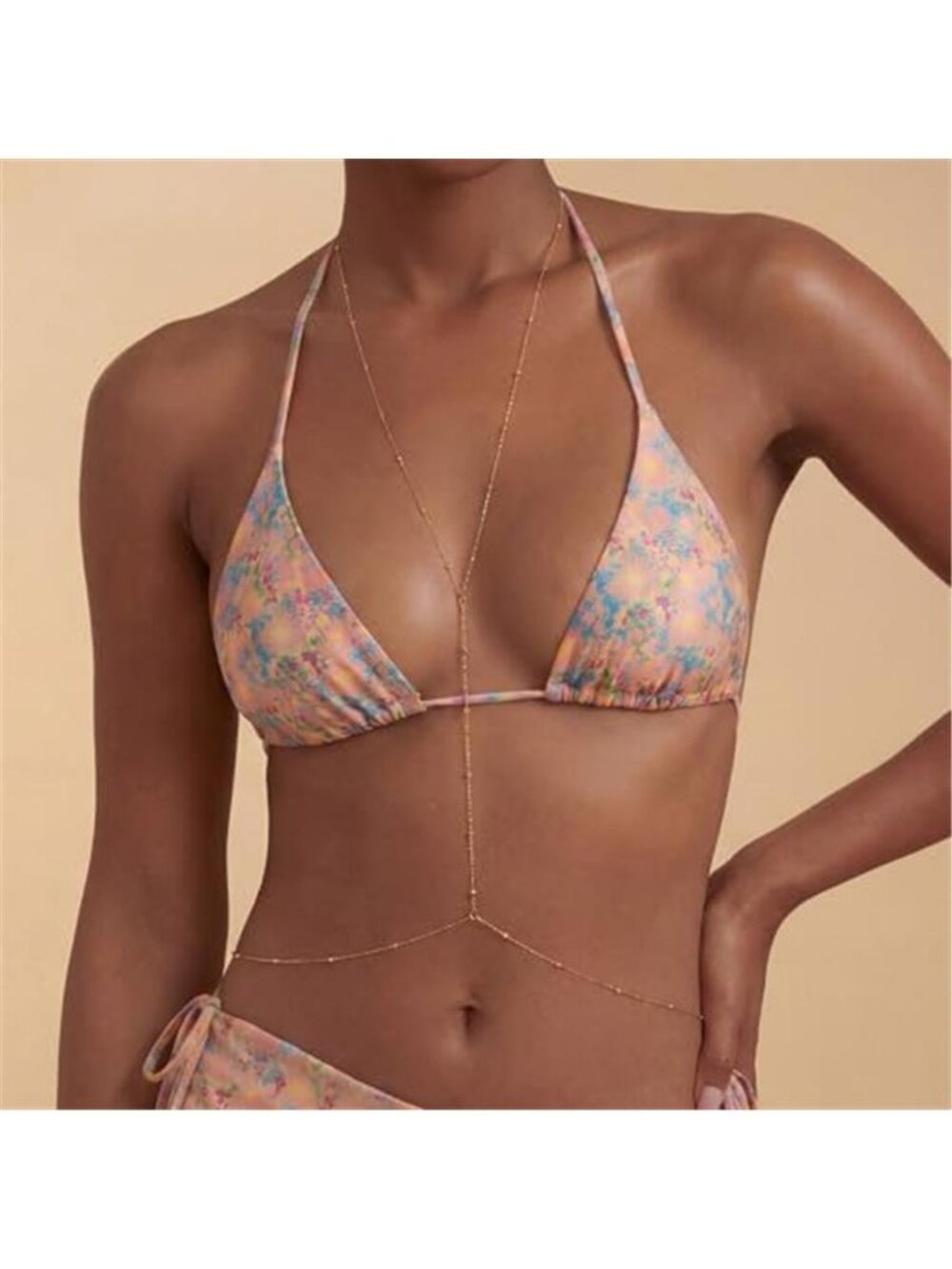 Gold Body Chain for Women, Adjustable Layered Beach Bikini Jewelry | Belly